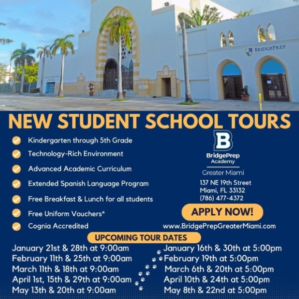 New Student School Tour 9:00 a.m. 