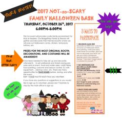 Get your “Not-so-Scary Family Halloween Bash” tickets today!!!