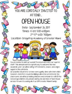 Open house is TONIGHT! 