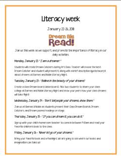 Literacy week begins today!! 