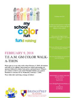 Color Run this Friday, February 9th!